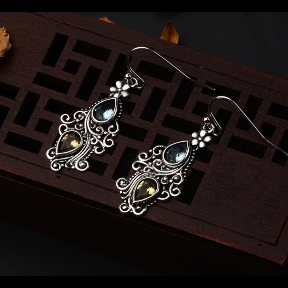 ☘️Last One☘️Peridot Sapphire 925 Silver - Picture 3 of 7